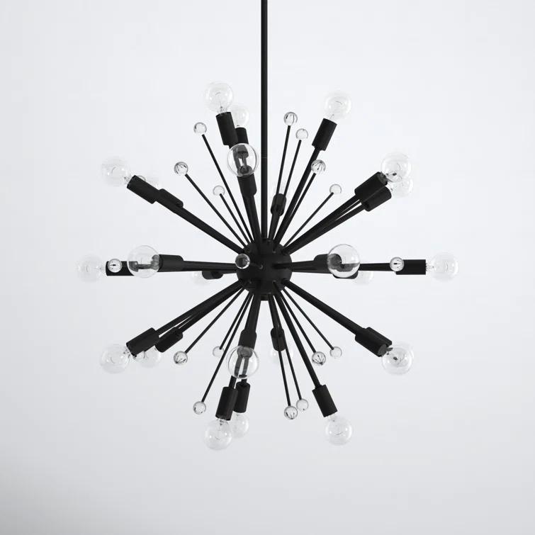 24 Light Metal Dimmable Sputnik Chandelier
