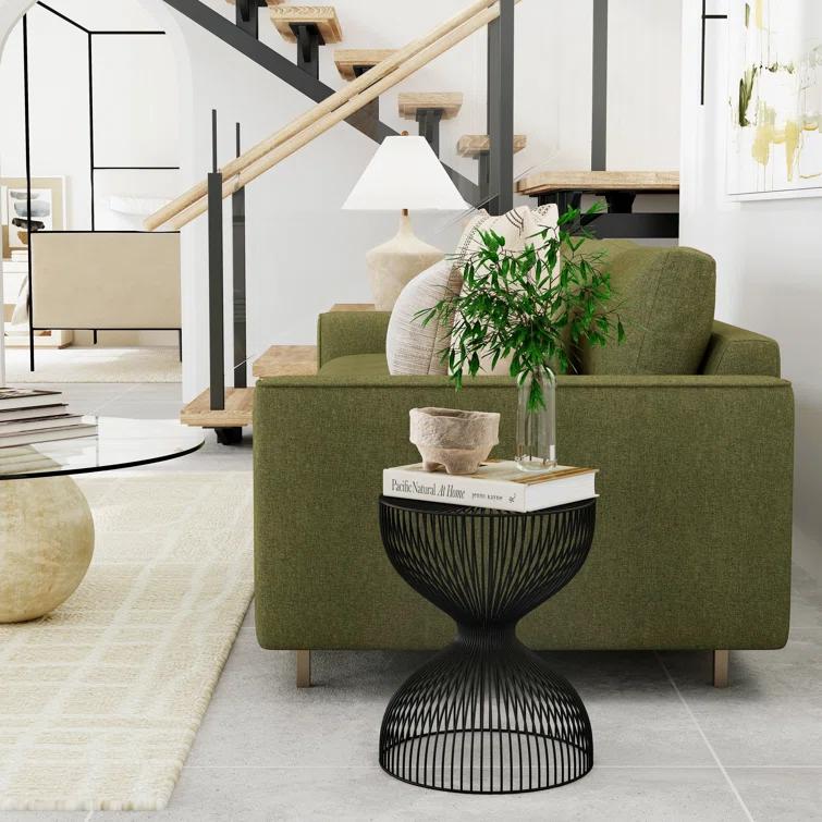 Nicholas 14 in. W Black Round Iron End Table