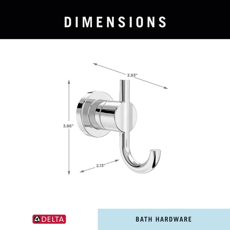 Nicoli Double Towel Hook Bath Hardware Accessory