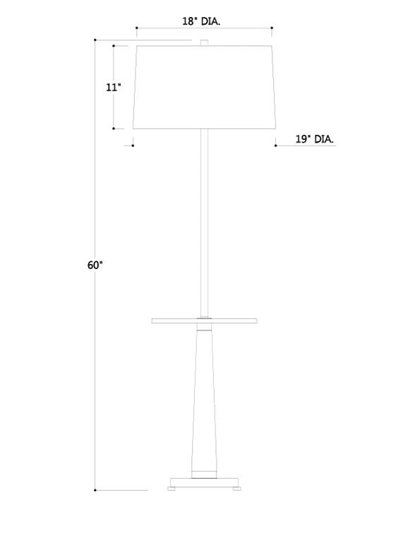 Cairo 60'' Tray Table Floor Lamp