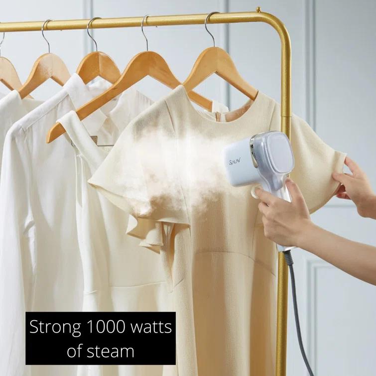 SALAV Quicksteam Travel Garment Steamer with 10-Second Heating Time and Brush Creaser Attachment