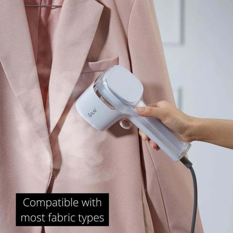 SALAV Quicksteam Travel Garment Steamer with 10-Second Heating Time and Brush Creaser Attachment