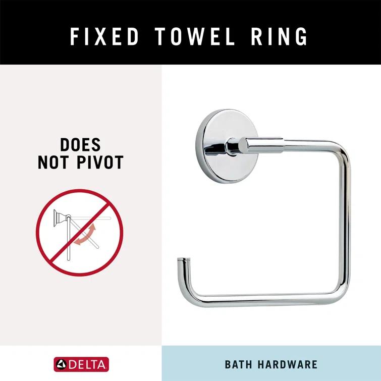 Trinsic Wall Mount Square Open Towel Ring Bath Hardware Accessory