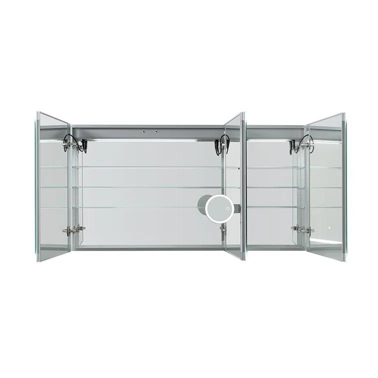 AQUADOM Signature Royale LED Medicine Cabinet, Defogger, LED 3X Makeup Mirror, Electrical Outlets