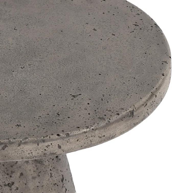 Gray Concrete Round Outdoor Accent Table