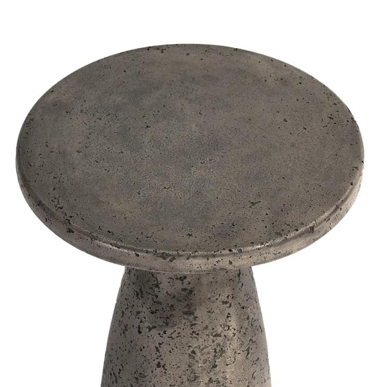 Gray Concrete Round Outdoor Accent Table