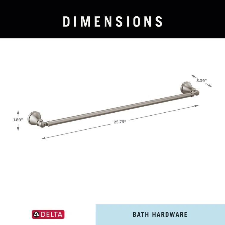 Woodhurst 24 in. Wall Mount Towel Bar Bath Hardware Accessory