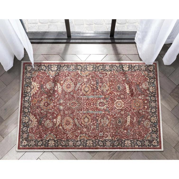 Asha Oriental Persian Flat-Weave Red Rug