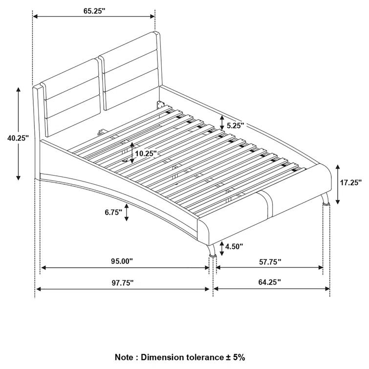 Artimiza Vegan Leather Sleigh Bed