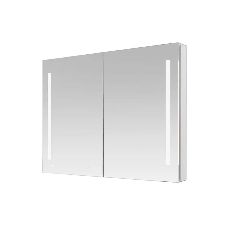AQUADOM Signature Royale LED Medicine Cabinet with Defogger, Electrical Outlets, Digital Clock, Dimmer, Adjustable LED 3X Magnifying Mirror