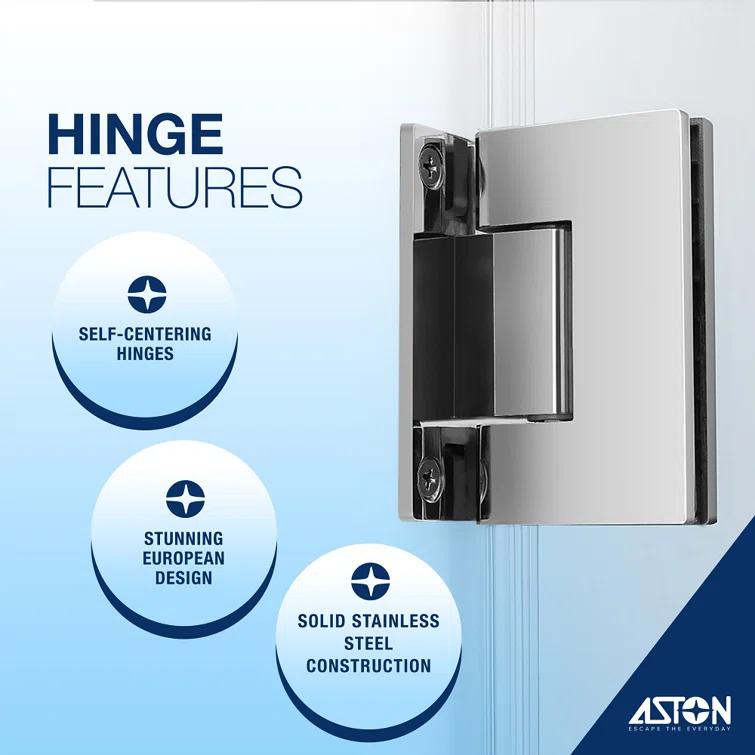 Nautis XL 28.25 - 29.25 in. W x 80 in. H Hinged Frameless Shower Door with Clear StarCast Glass