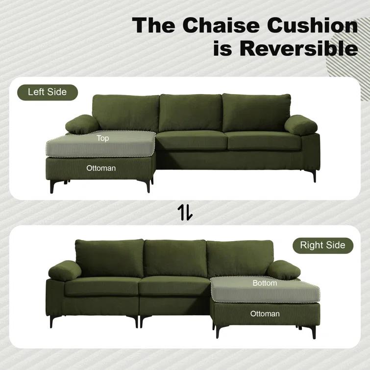 Wade Logan® Avrianna 2 - Piece Upholstered Sectional