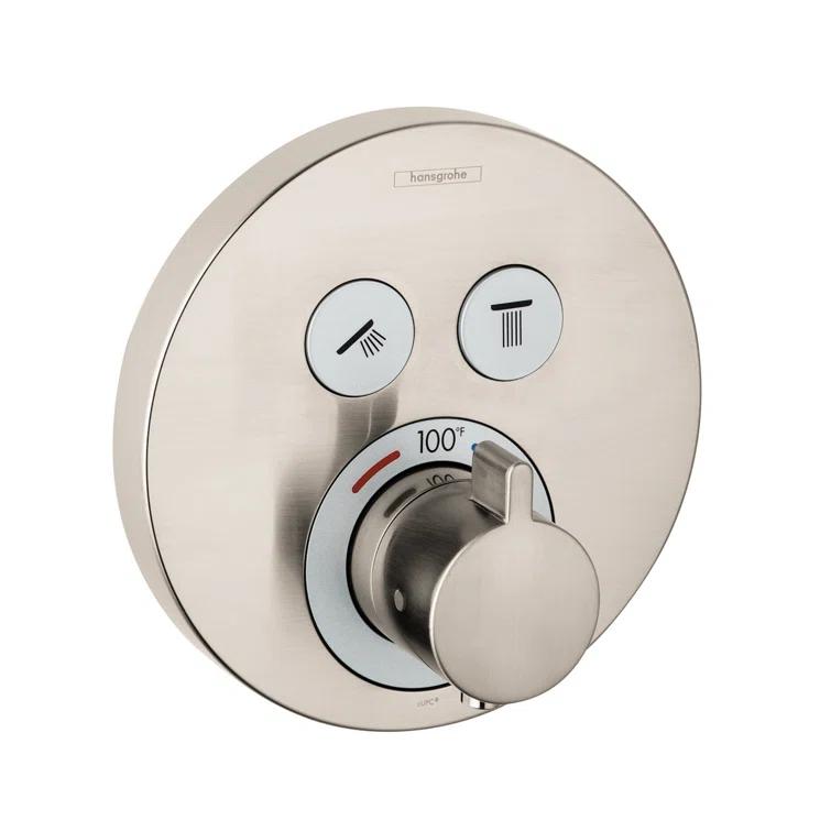 Showerselect S 1-Handle 6-Inch Wide, Temperature Memory, Thermostatic Valve Trim Only, with Diverter