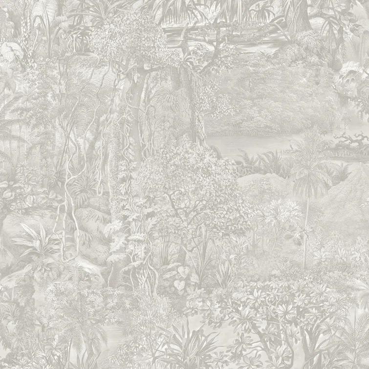 Tempaper & Co. Jungle Toile Removable Peel and Stick Wallpaper, Countryside Gray Toile, 56 sq. ft.: Vinyl Self-Adhesive Botanical Design