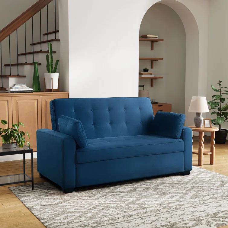 Serta Monroe 72.6" Queen Square Arm Tufted Back Convertible Sleeper Sofa with Cushions