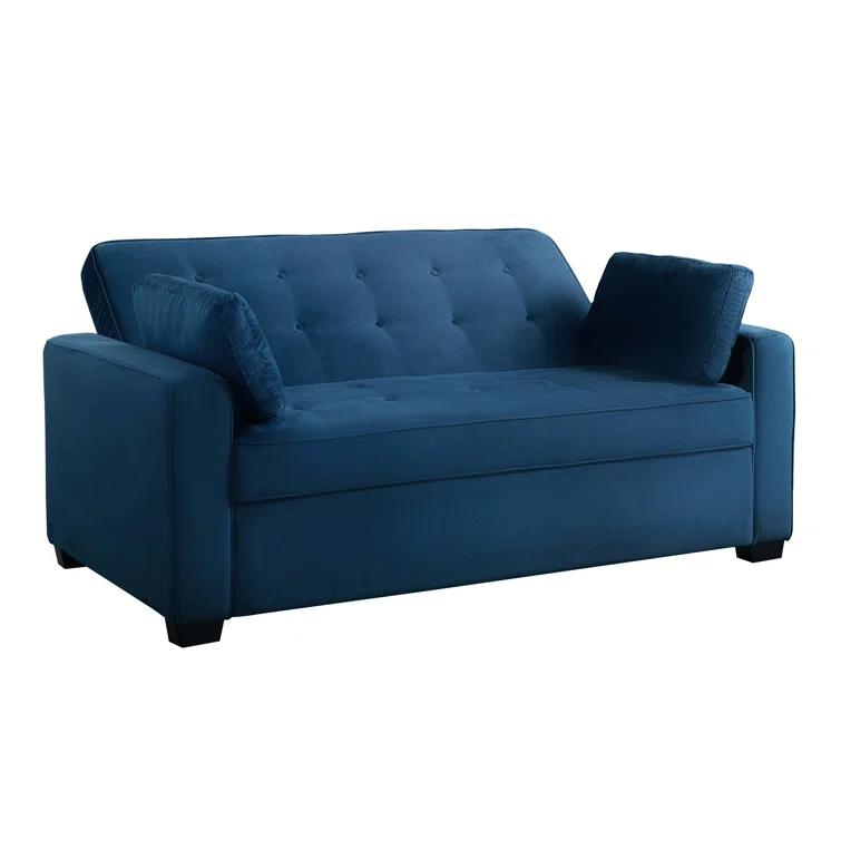 Serta Monroe 72.6" Queen Square Arm Tufted Back Convertible Sleeper Sofa with Cushions