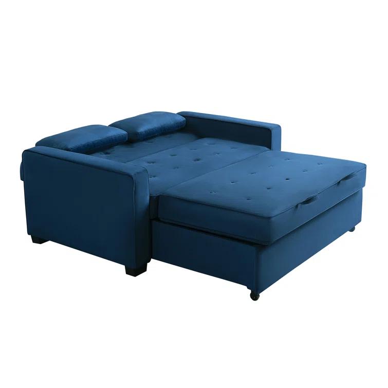 Serta Monroe 72.6" Queen Square Arm Tufted Back Convertible Sleeper Sofa with Cushions