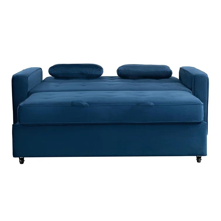 Serta Monroe 72.6" Queen Square Arm Tufted Back Convertible Sleeper Sofa with Cushions