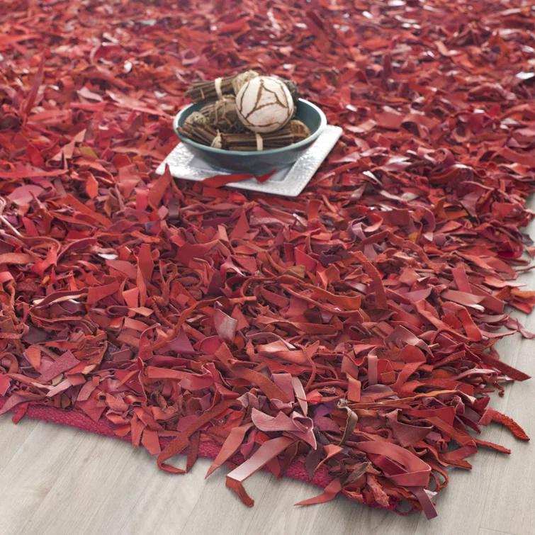 Schaefer Handwoven Leather Solid Color Rug