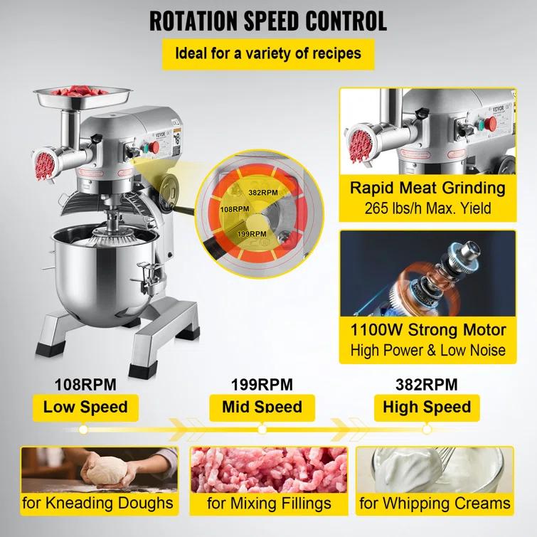 VEVOR 3 Speed 20 Quarts Stand Mixer