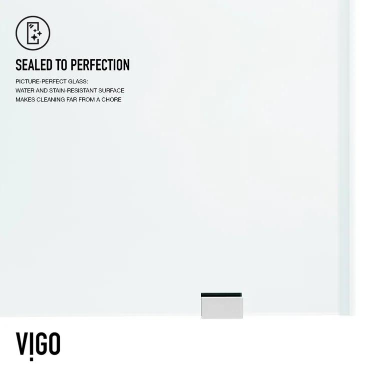Elan 56-60" W x 76" H Sliding Frameless Shower Door with 3/8" Clear Glass