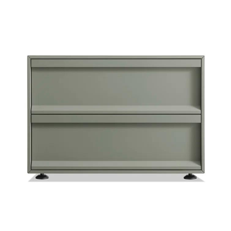 Blu Dot Superchoice Matte Gray Green Nightstand with Beveled Pulls