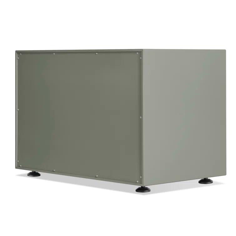 Blu Dot Superchoice Matte Gray Green Nightstand with Beveled Pulls