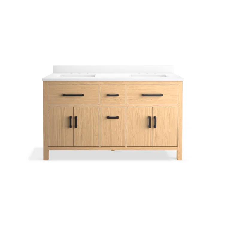 Kresla 60 In. Bathroom Vanity Cabinet With Sinks And Quartz Top