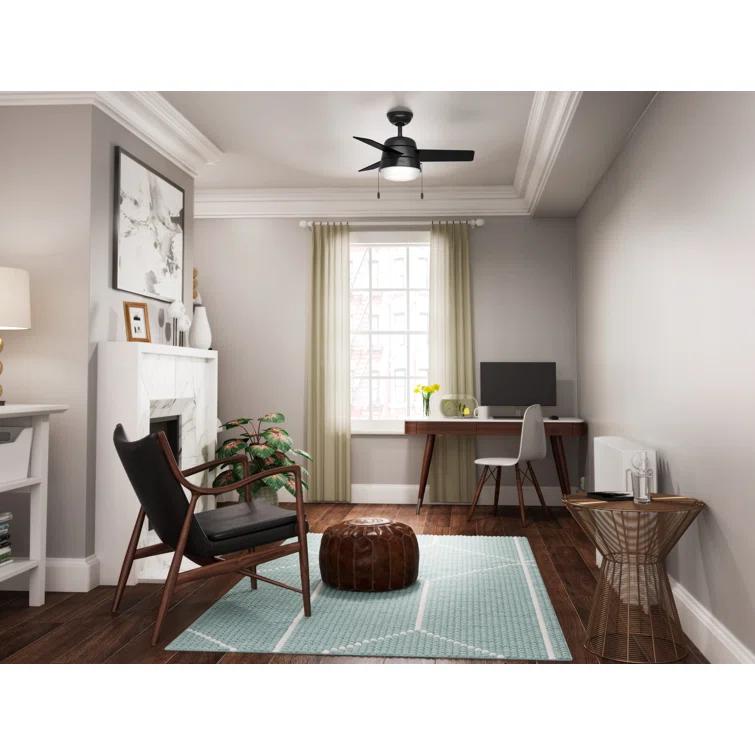 Aker 36" 3 - Blade Standard Ceiling Fan with Lights and Pull Chains