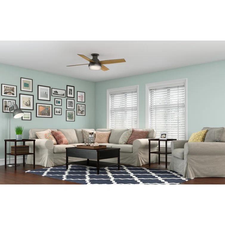 Dempsey 52" 4 - Blade Contemporary Indoor Ceiling Fan with Lights and Remote
