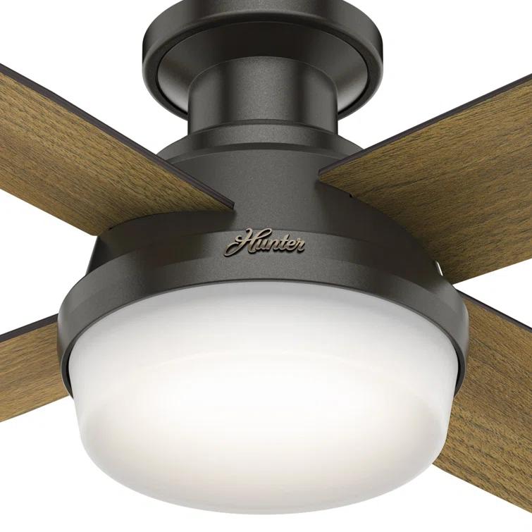 Dempsey 52" 4 - Blade Contemporary Indoor Ceiling Fan with Lights and Remote