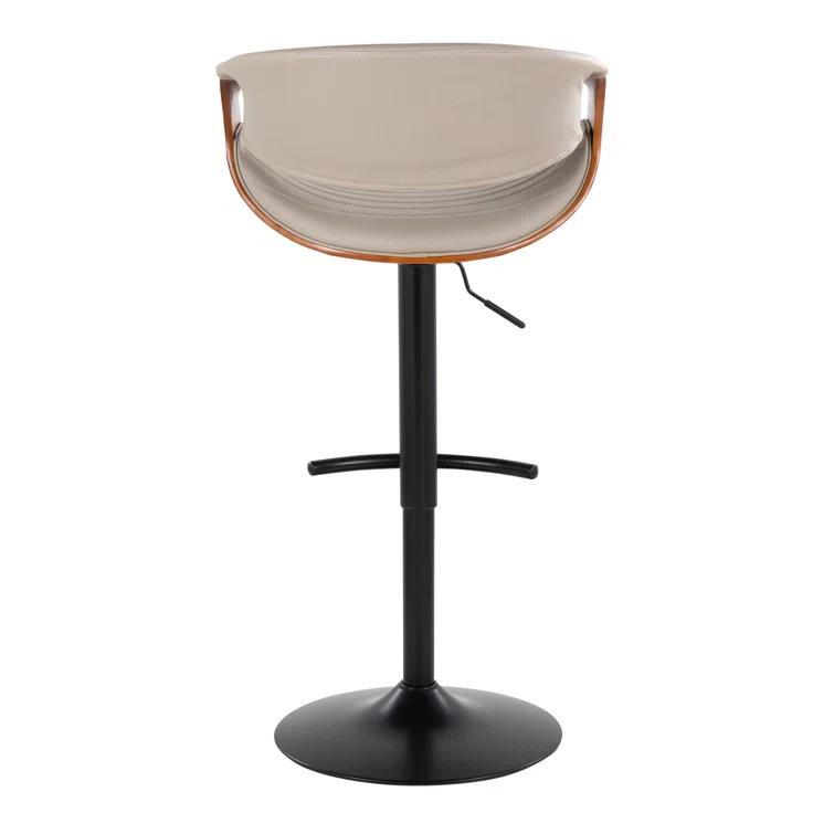 Swivel Upholstered Adjustable Height Counter Stool with Metal Frame