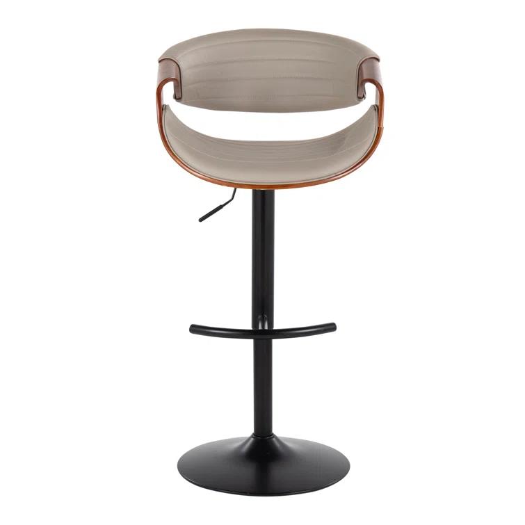 Swivel Upholstered Adjustable Height Counter Stool with Metal Frame