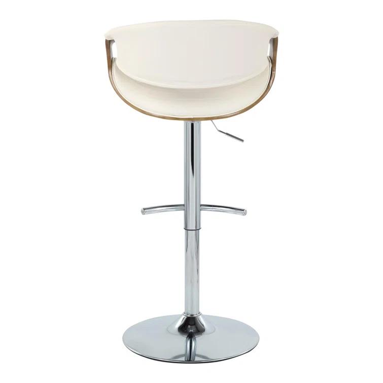 Swivel Upholstered Adjustable Height Counter Stool with Metal Frame