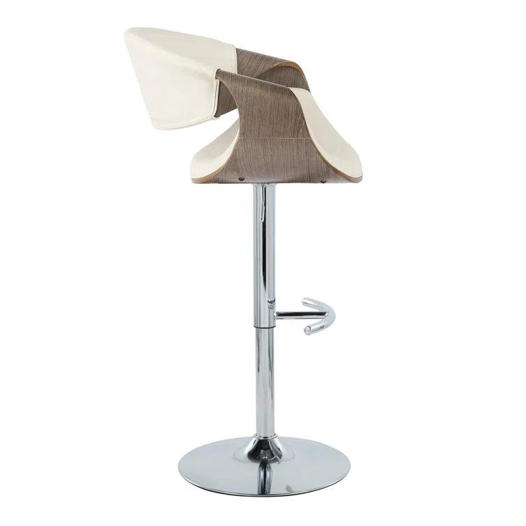 Swivel Upholstered Adjustable Height Counter Stool with Metal Frame