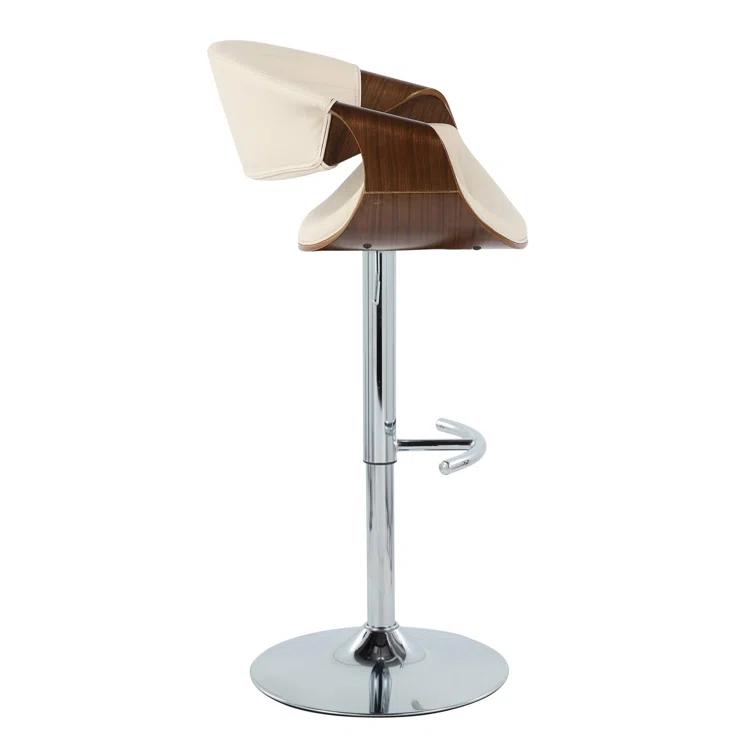 Swivel Upholstered Adjustable Height Counter Stool with Metal Frame
