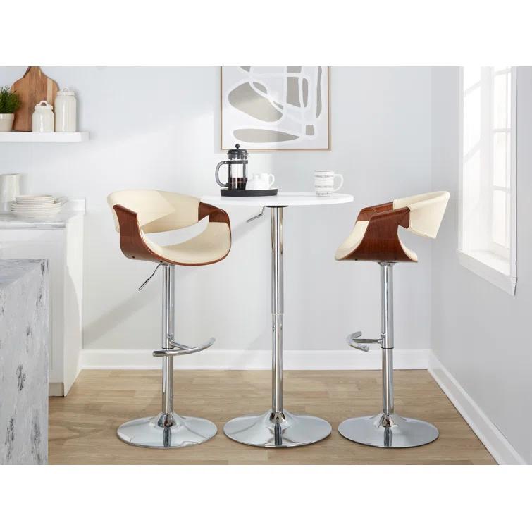 Swivel Upholstered Adjustable Height Counter Stool with Metal Frame