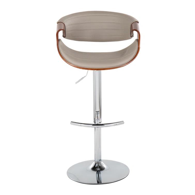 Swivel Upholstered Adjustable Height Counter Stool with Metal Frame