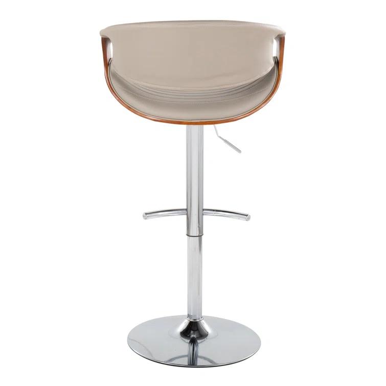 Swivel Upholstered Adjustable Height Counter Stool with Metal Frame