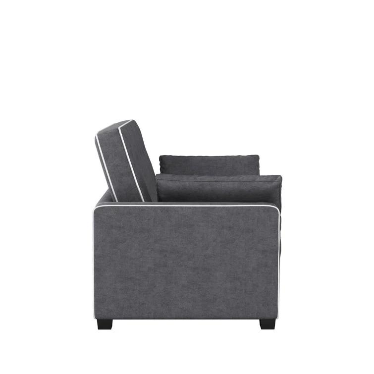 Serta Monroe 72.6" Queen Square Arm Tufted Back Convertible Sleeper Sofa with Cushions