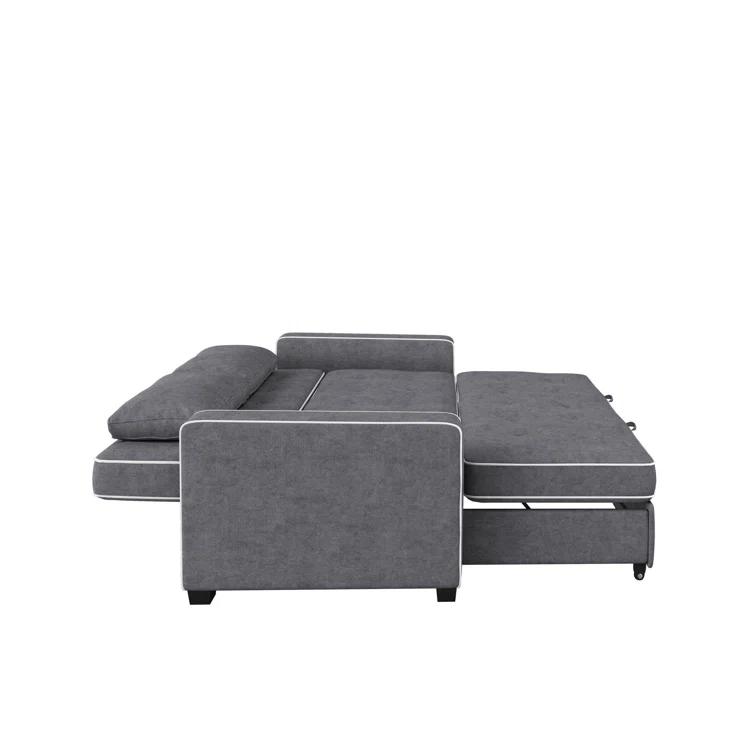 Serta Monroe 72.6" Queen Square Arm Tufted Back Convertible Sleeper Sofa with Cushions