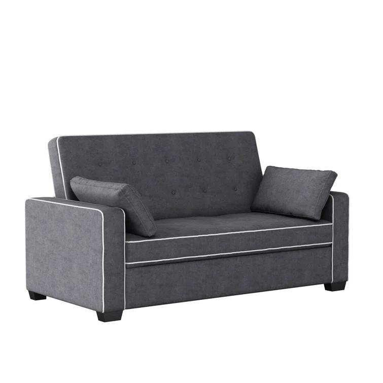 Serta Monroe 72.6" Queen Square Arm Tufted Back Convertible Sleeper Sofa with Cushions