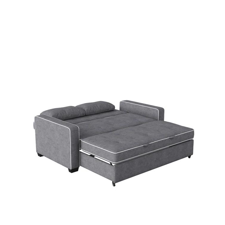 Serta Monroe 72.6" Queen Square Arm Tufted Back Convertible Sleeper Sofa with Cushions