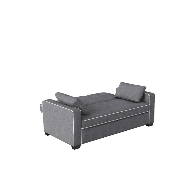 Serta Monroe 72.6" Queen Square Arm Tufted Back Convertible Sleeper Sofa with Cushions