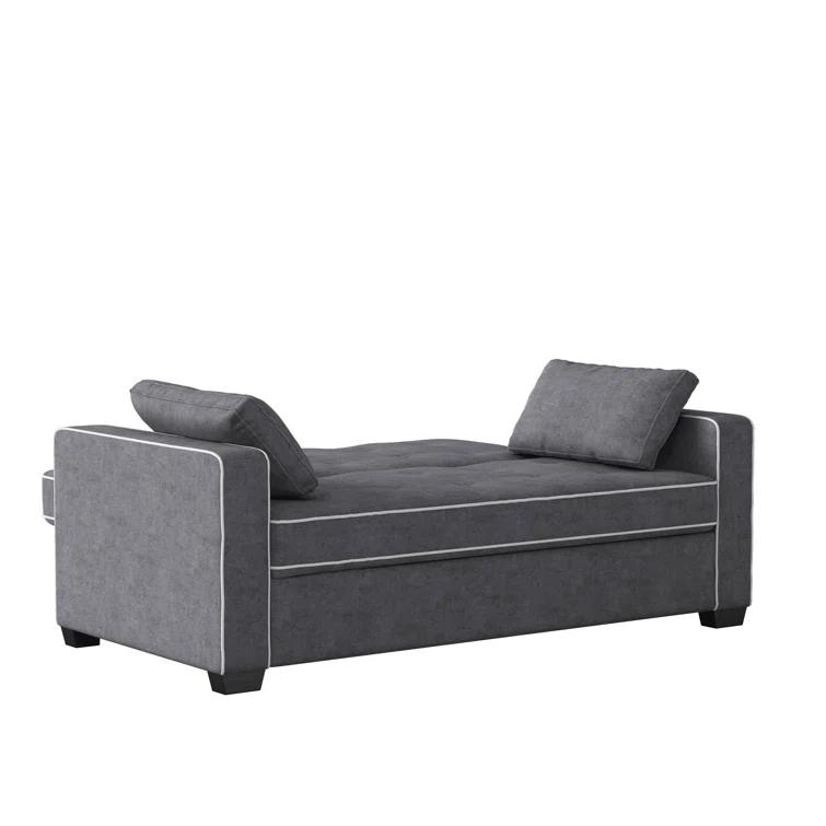 Serta Monroe 72.6" Queen Square Arm Tufted Back Convertible Sleeper Sofa with Cushions