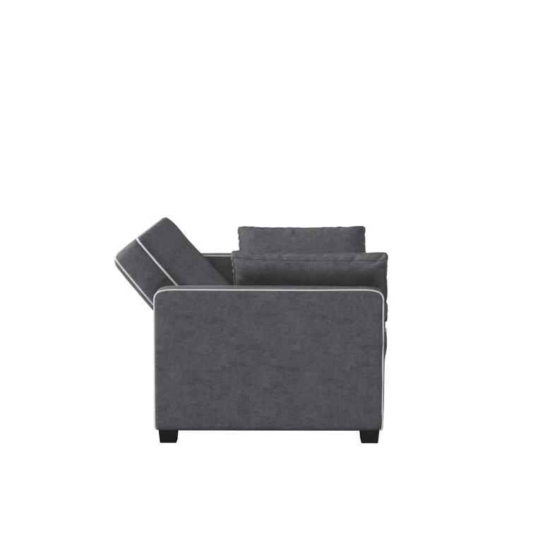 Serta Monroe 72.6" Queen Square Arm Tufted Back Convertible Sleeper Sofa with Cushions