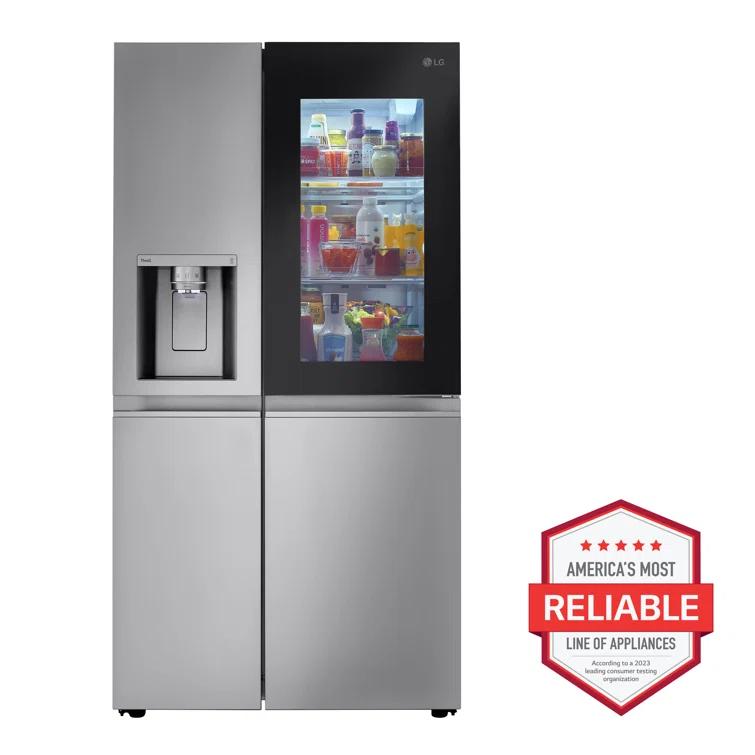 LG 27 cu. ft. Side by Side Smart Refrigerator w/ InstaView and Craft Ice