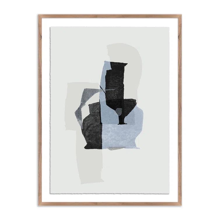 Large Rustic Walnut Framed Acrylic Painting Print