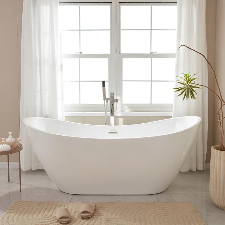 Ophelia 71" x 32'' Freestanding Soaking Acrylic Bathtub