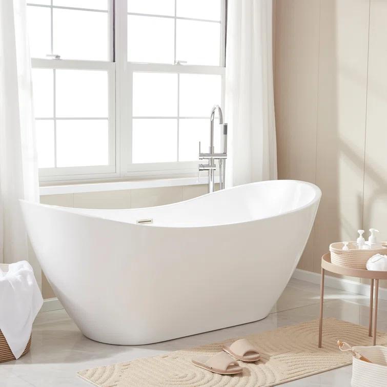 Ophelia 71" x 32'' Freestanding Soaking Acrylic Bathtub
